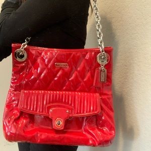 Vintage Coach Poppy Red Liquid Gloss Handbag